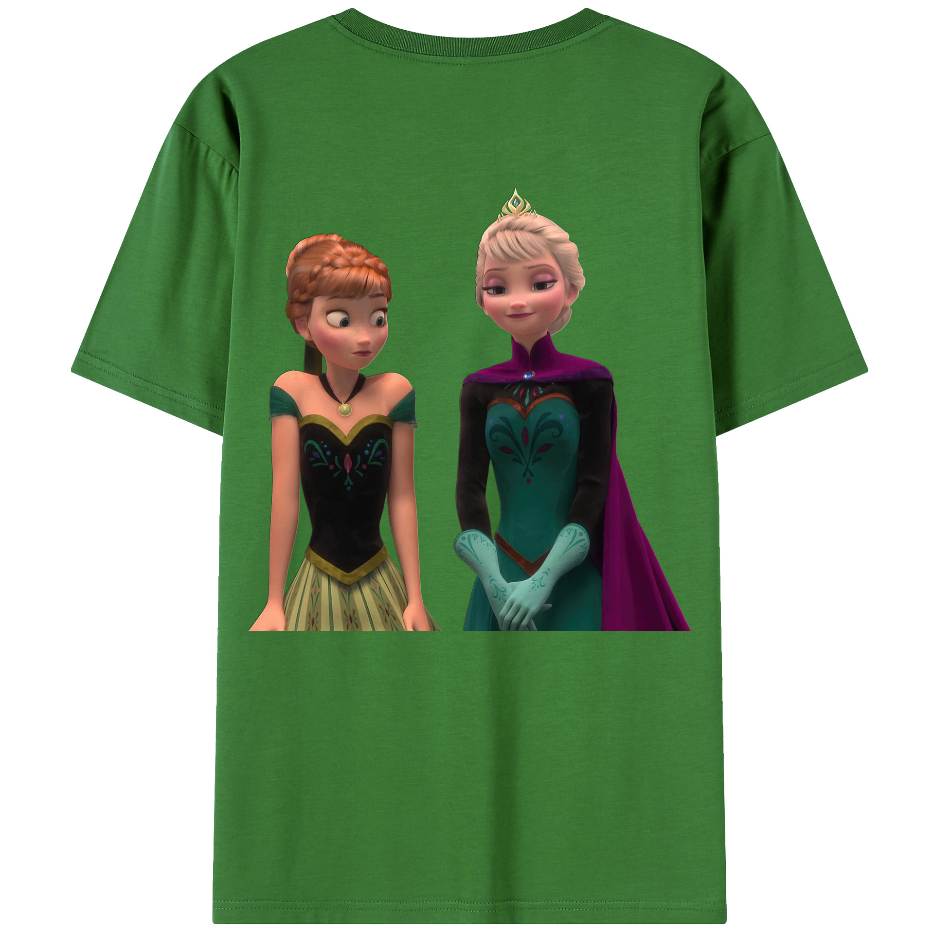 （画像用） アナと雪の女王 アンナ エルサ Frozen Anna Elsa レディース半袖Tシャツ(バックプリント)